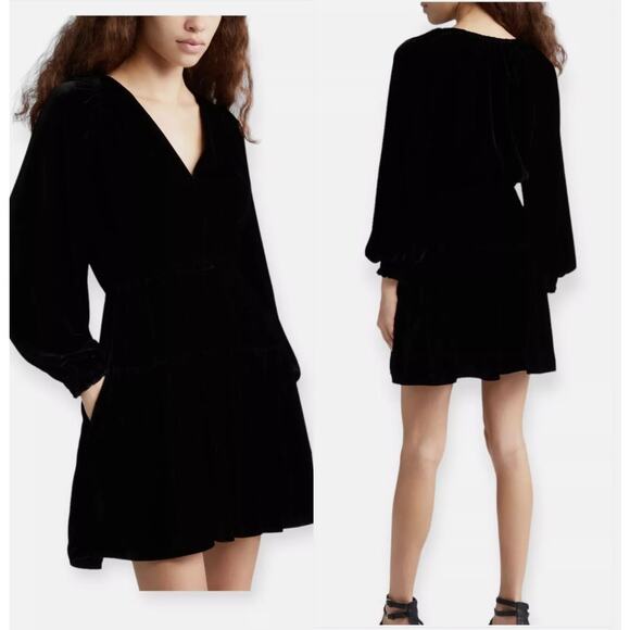 Ulla Johnson Audrey Long Sleeve Velvet Minidress Size 0‎ - Picture 1 of 9
